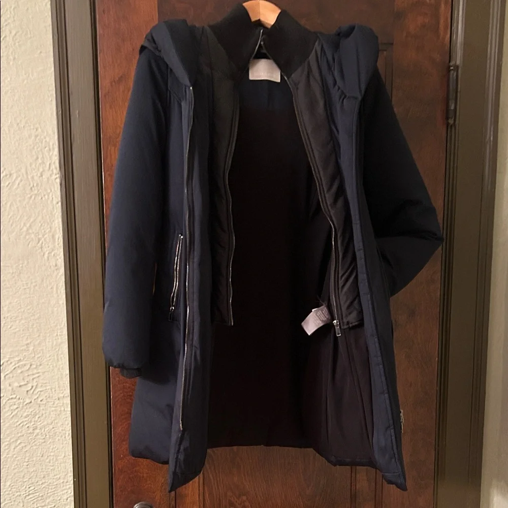 Soia & Kya luxury Women's Navy Hooded Coat - Picture 11 of 11